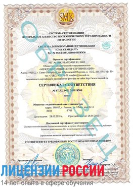 Образец сертификата соответствия Пятигорск Сертификат OHSAS 18001